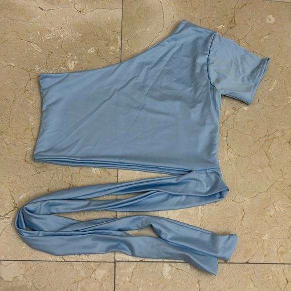 NWOT-💋Sexy Tops💋stretch lycra💋from Colombia- Awesome shape💕color baby blue - Picture 3 of 7